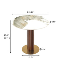 Nero Sintered Stone Bistro Table | 34" Pandora Round With Wood Base