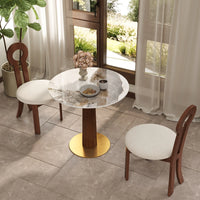 Nero Sintered Stone Bistro Table | 34" Pandora Round With Wood Base
