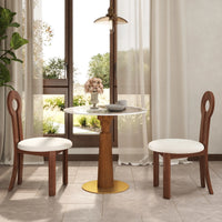 Nero Sintered Stone Bistro Table | 34" Pandora Round With Wood Base