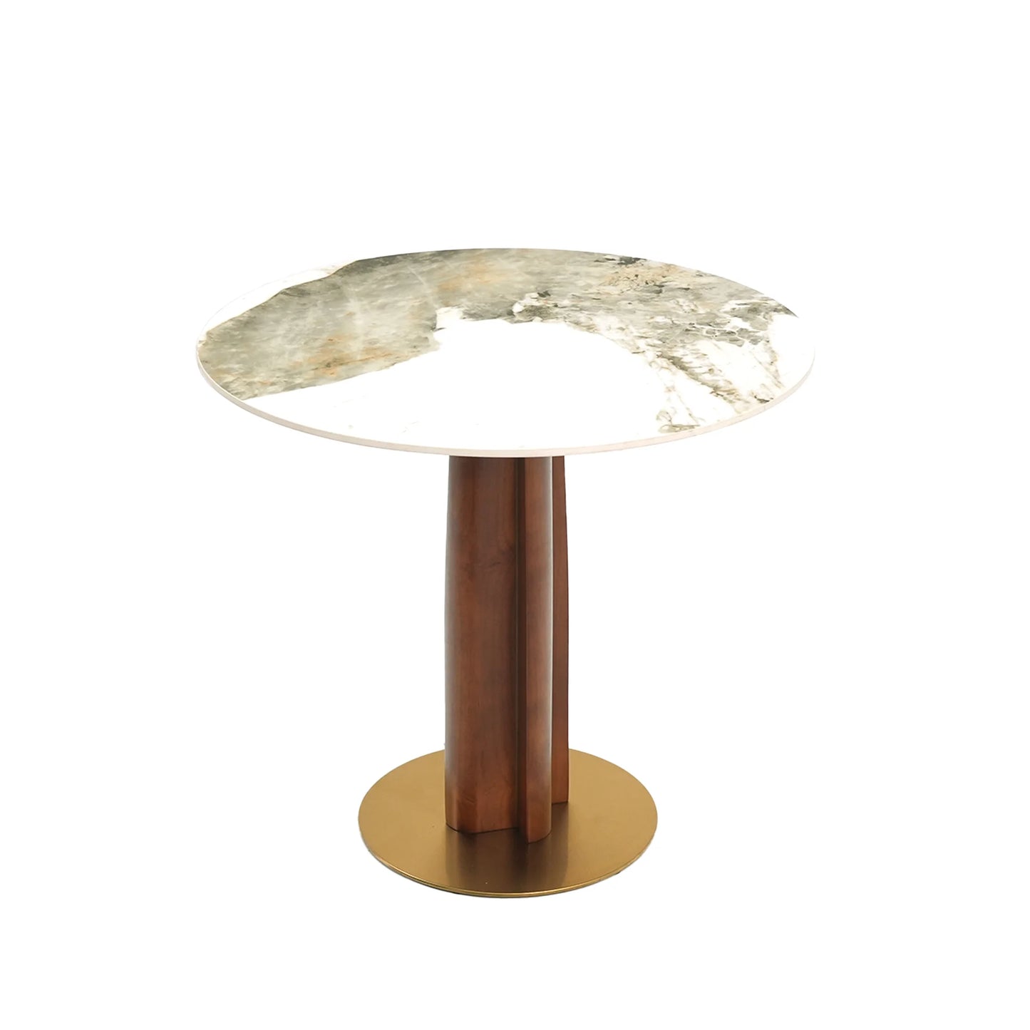 Nero Sintered Stone Bistro Table | 34" Pandora Round With Wood Base