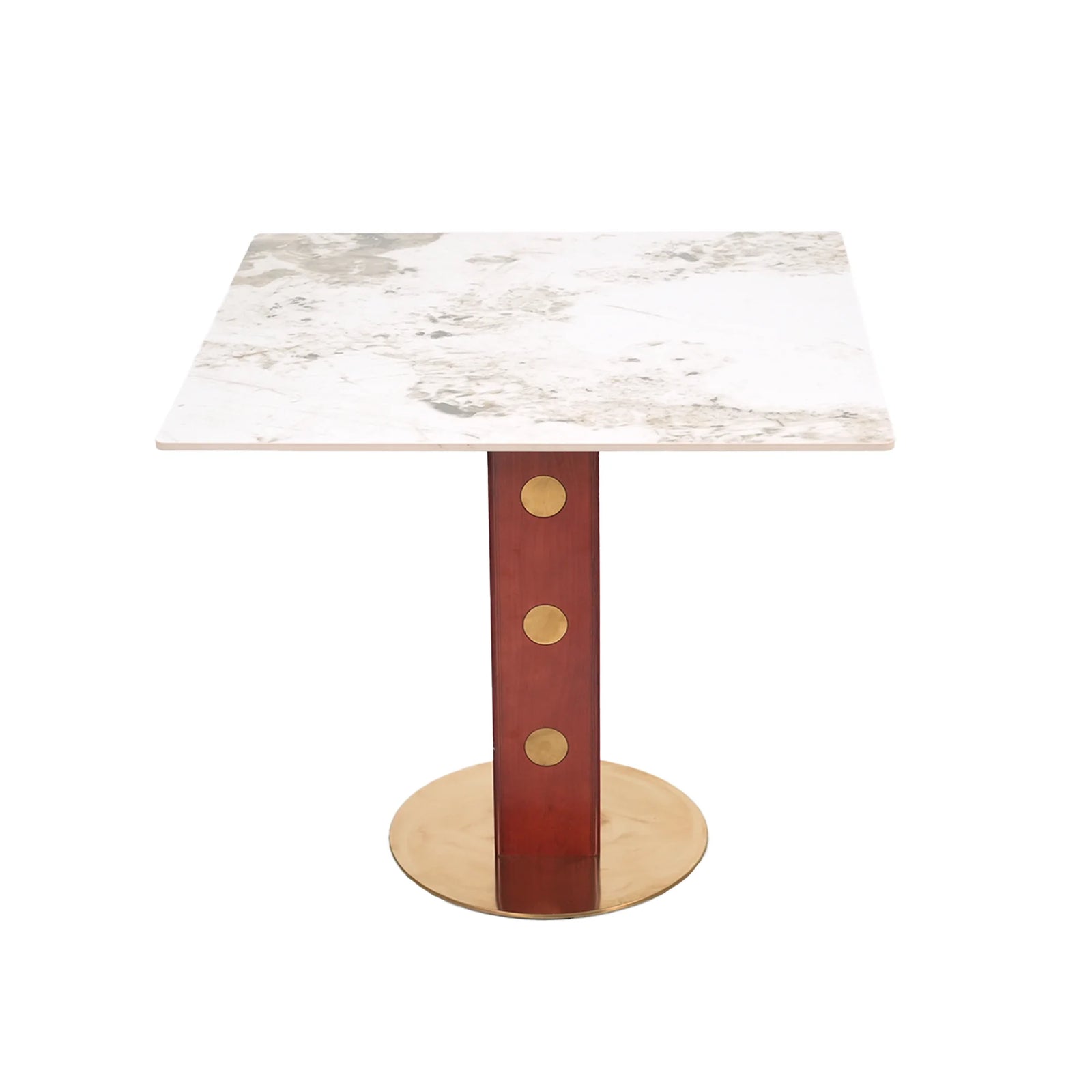 Mesa de bistró Nero de piedra sinterizada | Pandora cuadrada de 86 cm con base de madera