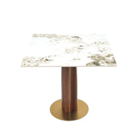 Nero Sintered Stone Bistro Table | 34" Pandora Square With Wood Base