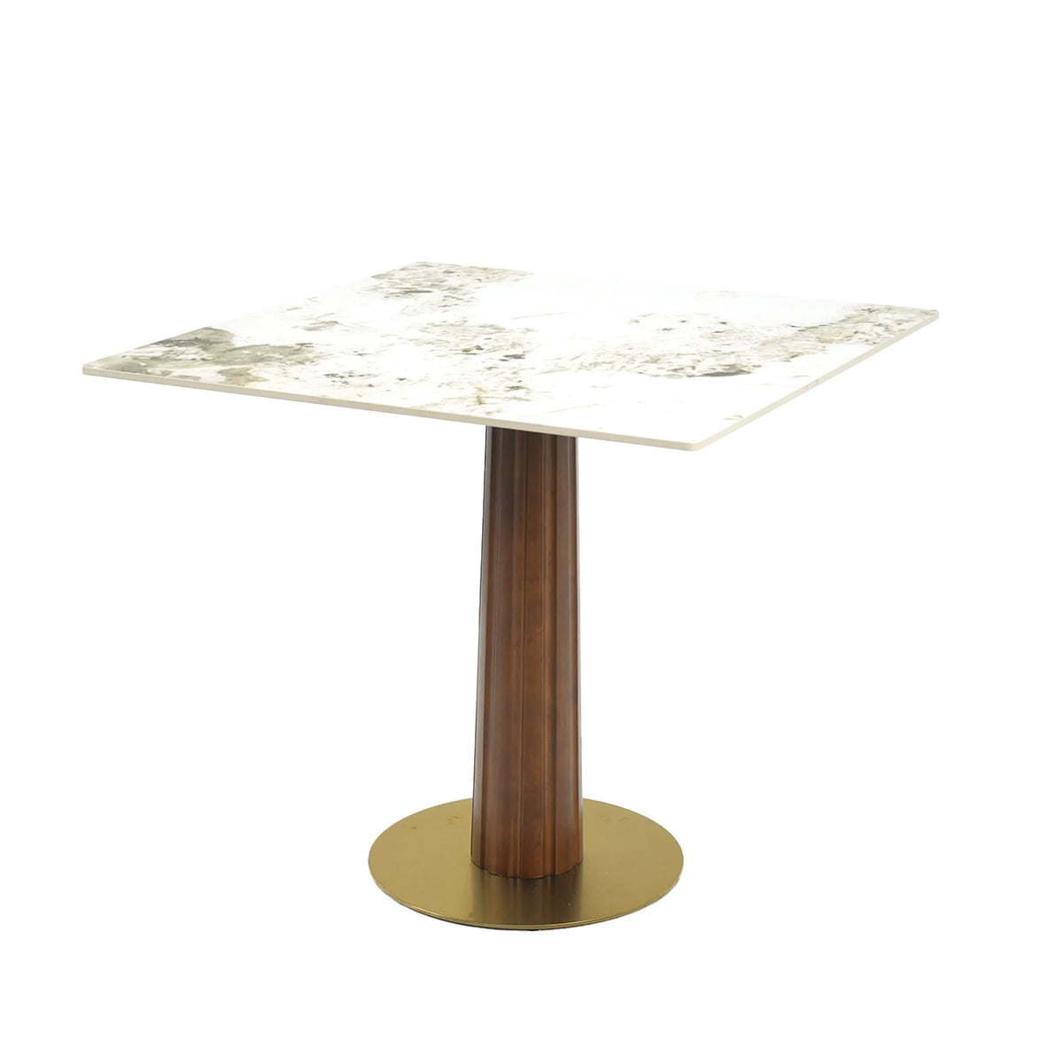 Nero Sintered Stone Bistro Table | 34" Pandora Square With Wood Base