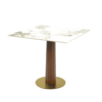 Nero Sintered Stone Bistro Table | 34" Pandora Square With Wood Base