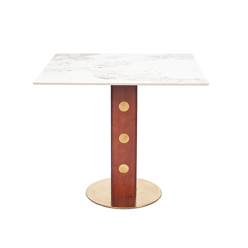 Nero Sintered Stone Bistro Table | 34" Pandora Square With Wood Base