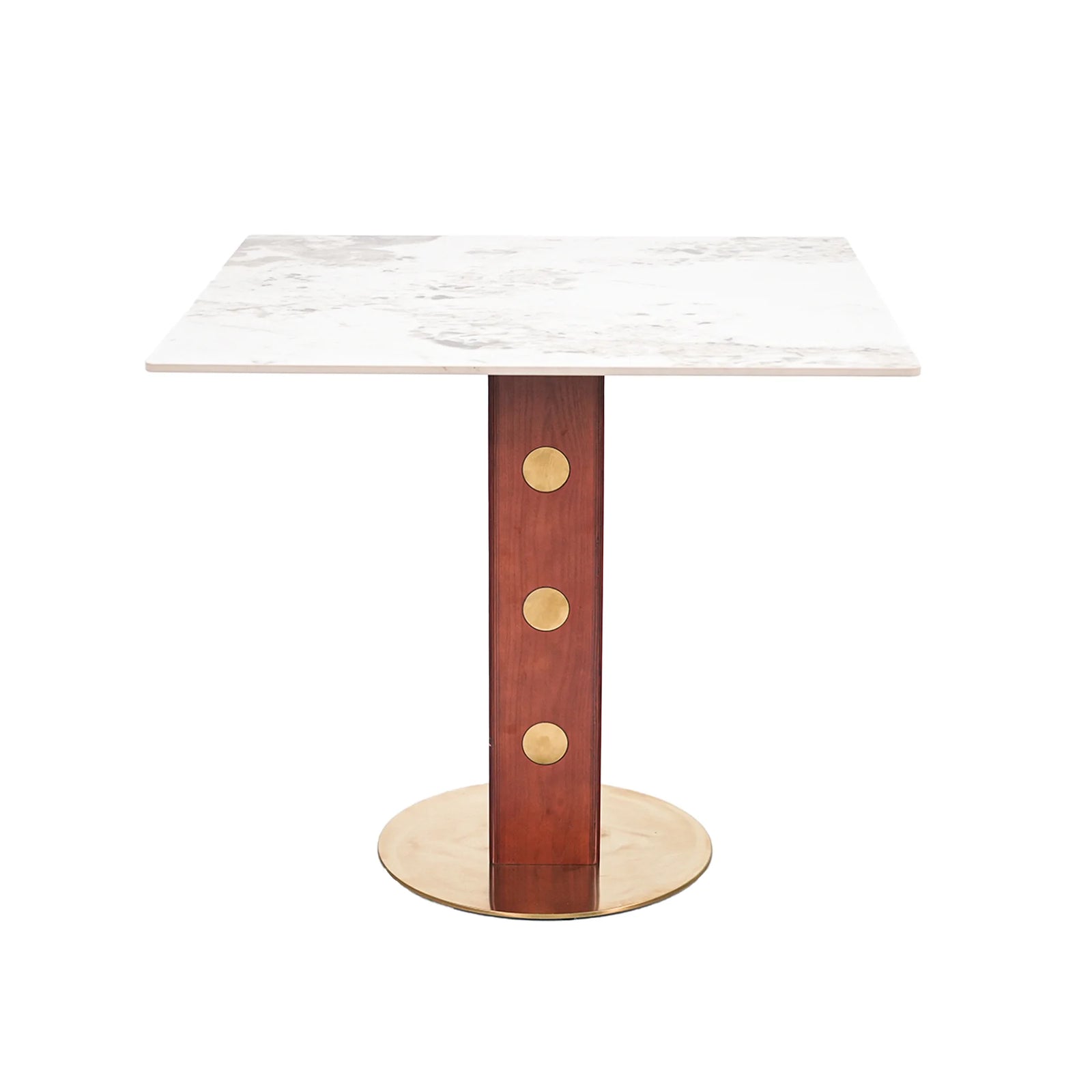 Mesa de bistró Nero de piedra sinterizada | Pandora cuadrada de 86 cm con base de madera