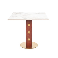 Nero Sintered Stone Bistro Table | 34" Pandora Square With Wood Base