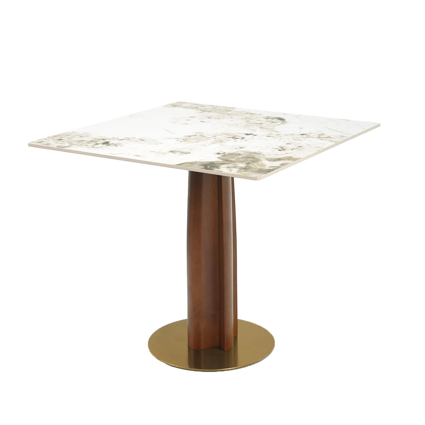 Nero Sintered Stone Bistro Table | 34" Pandora Square With Wood Base
