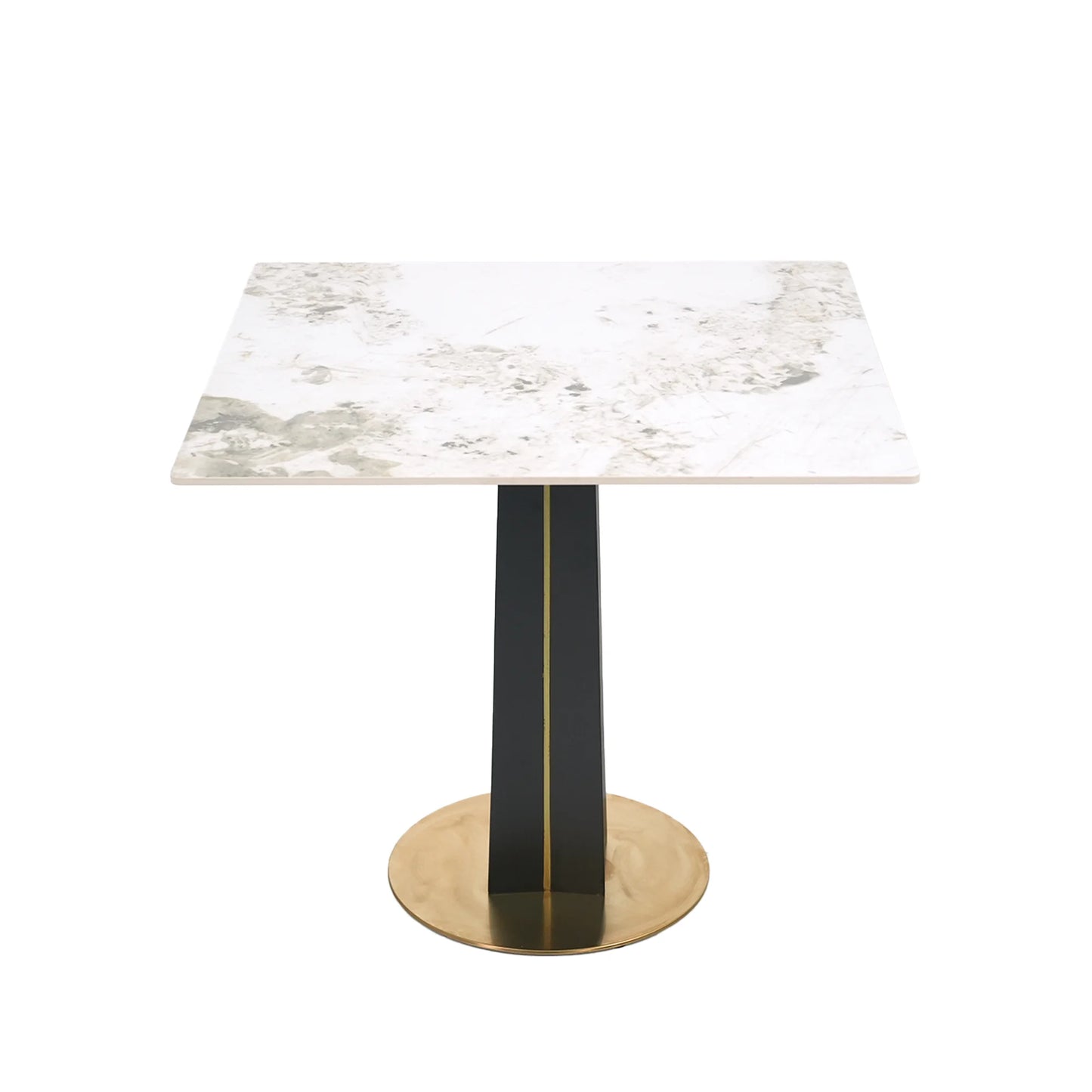 Nero Sintered Stone Bistro Table | 34" Pandora Square With Wood Base
