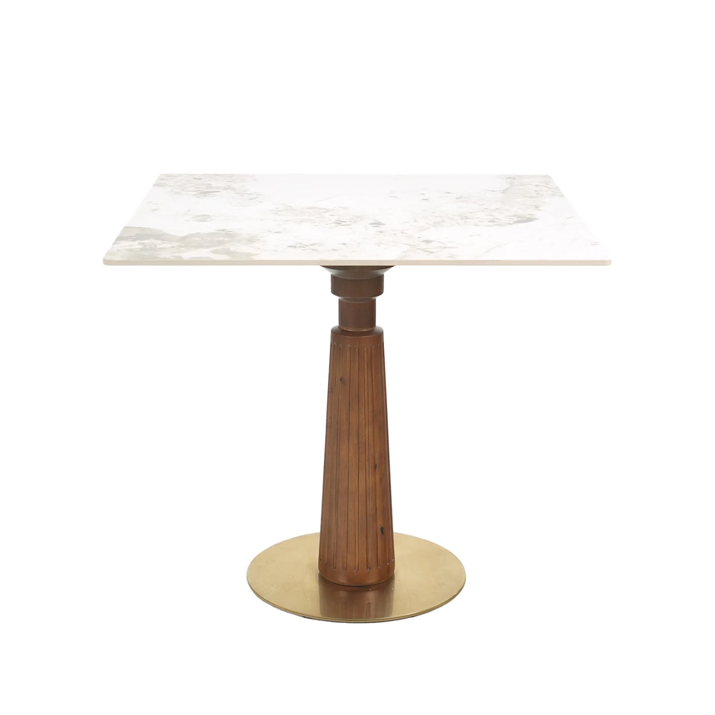Nero Sintered Stone Bistro Table | 34" Pandora Square With Wood Base