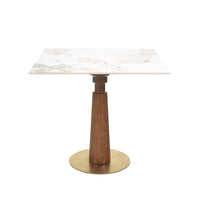 Nero Sintered Stone Bistro Table | 34" Pandora Square With Wood Base