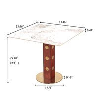 Nero Sintered Stone Bistro Table | 34" Pandora Square With Wood Base