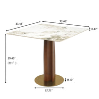 Nero Sintered Stone Bistro Table | 34" Pandora Square With Wood Base