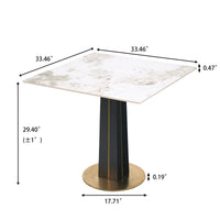 Nero Sintered Stone Bistro Table | 34" Pandora Square With Wood Base