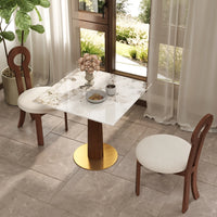 Nero Sintered Stone Bistro Table | 34" Pandora Square With Wood Base