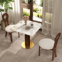 Nero Sintered Stone Bistro Table | 34" Pandora Square With Wood Base