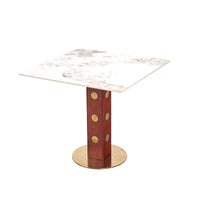 Nero Sintered Stone Bistro Table | 34" Pandora Square With Wood Base