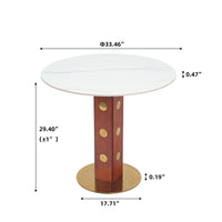 Nero Sintered Stone Bistro Table | 34" White Round With Wood Base