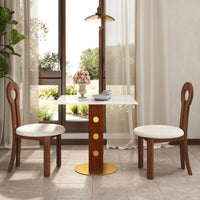 Nero Sintered Stone Bistro Table | 34" White Square With Wood Base