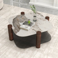 Zenith Glass Coffee Table | 36" Copper Square With Storage Shelf