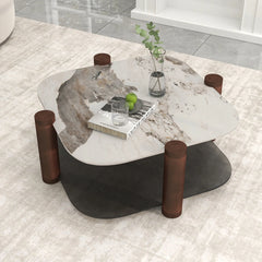 Zenith Glass Coffee Table | 36" Copper Square With Storage Shelf