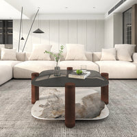 Zenith Glass Coffee Table | 36" Copper Square With Storage Shelf