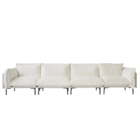 Deluxe Urban Cloud Sectional Sofas | 4-Piece Velvet Beige Couch Sectionals 4-Seater