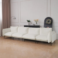 Deluxe Urban Cloud Sectional Sofas | 4-Piece Velvet Beige Couch Sectionals 4-Seater