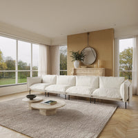Deluxe Urban Cloud Sectional Sofas | 4-Piece Velvet Beige Couch Sectionals 4-Seater