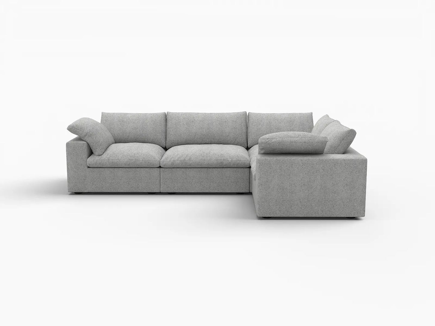 Deluxe Premium Cloud Sectional Sofa Covers | Light Grey Cotton and Linen Sofa Cover for 4-Seater