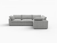 Deluxe Premium Cloud Sectional Sofa Covers | Light Grey Cotton and Linen Sofa Cover for 4-Seater