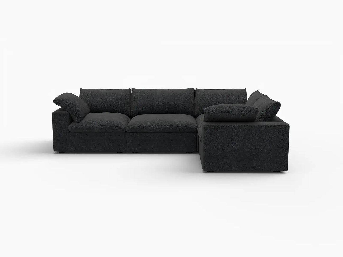 Deluxe Premium Cloud Sectional Sofa Covers | Black Cotton and Linen Sofa Cover for 4-Seater