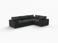 Deluxe Premium Cloud Sectional Sofa Covers | Black Cotton and Linen Sofa Cover for 4-Seater