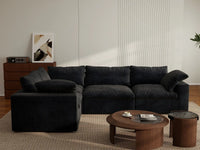 Deluxe Premium Cloud Sectional Sofa Covers | Black Cotton and Linen Sofa Cover for 4-Seater