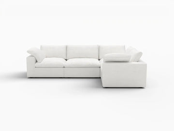 Deluxe Premium Cloud Sectional Sofa Covers | White Cotton and Linen Sofa Cover for 4-Seater