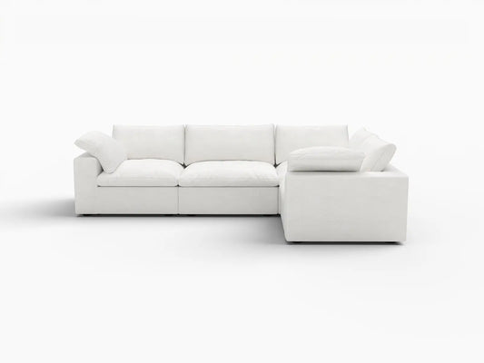 Deluxe Premium Cloud Sectional Sofa Covers | White Cotton and Linen Sofa Cover for 4-Seater
