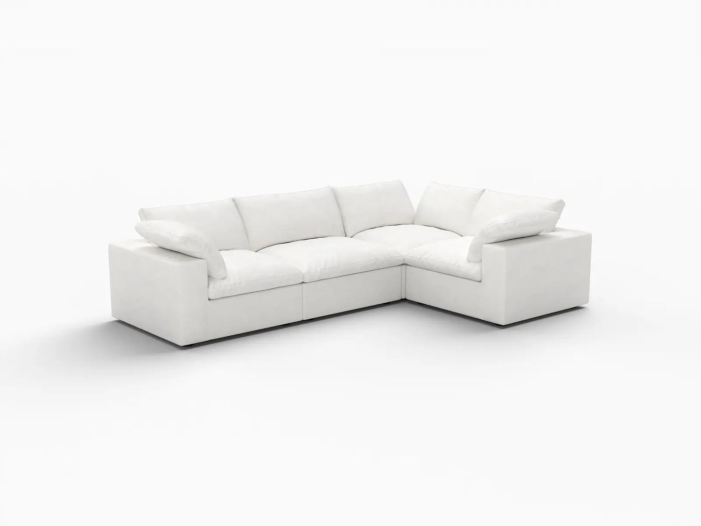 Deluxe Premium Cloud Sectional Sofa Covers | White Cotton and Linen Sofa Cover for 4-Seater