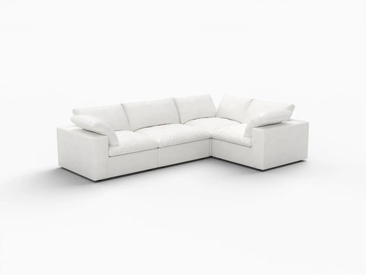 Deluxe Premium Cloud Sectional Sofa Covers | White Cotton and Linen Sofa Cover for 4-Seater
