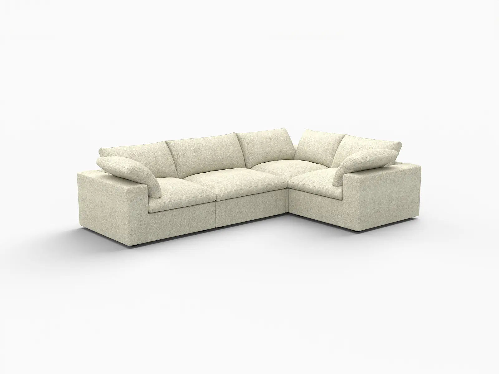 Deluxe Premium Cloud Sectional Sofa Covers | Khaki Cotton and Linen Sofa Cover for 4-Seater