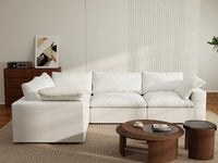Deluxe Premium Cloud Sectional Sofa Covers | White Cotton and Linen Sofa Cover for 4-Seater