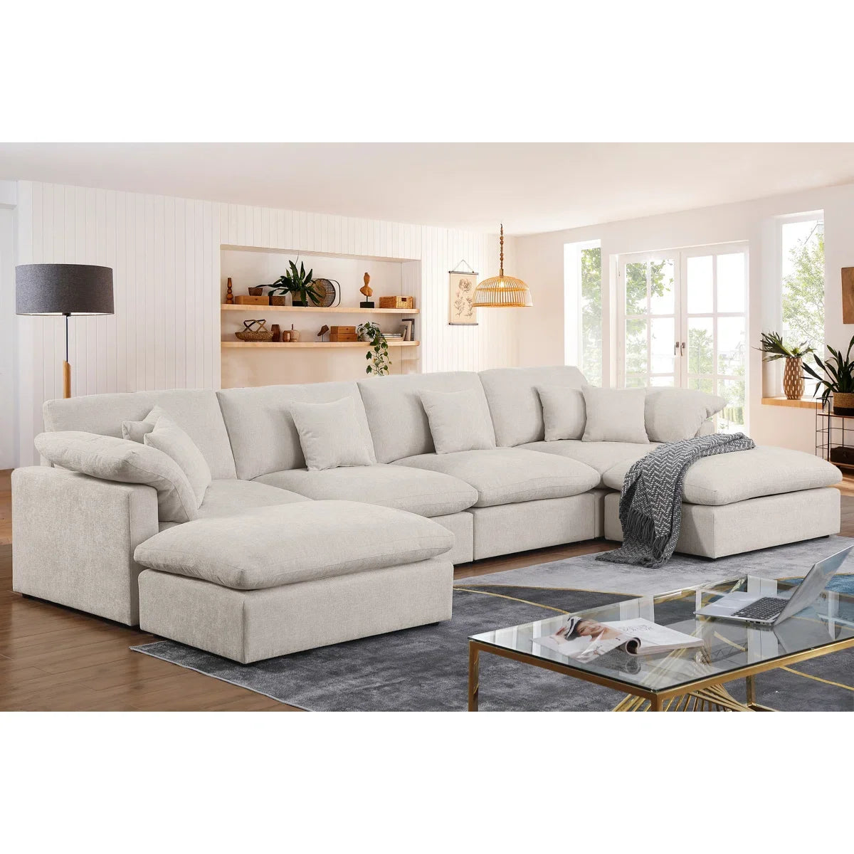 Meridian Furniture Best Velvet RH Cloud-Style Sectional