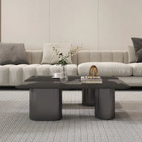 Zenith Glass Coffee Table | 40" Gray Square With 4 Legs