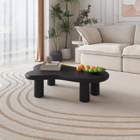 Aura Wood Coffee Table | 48" Black Irregular With 3 Legs