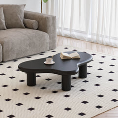 Aura Wood Coffee Table | 48" Black Irregular With 3 Legs