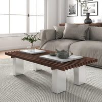 Grandeur Faux Marble Coffee Table | 48" Copper Rectangular With Removeable Marble Slab