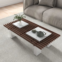 Grandeur Faux Marble Coffee Table | 48" Copper Rectangular With Removeable Marble Slab