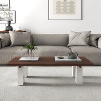 Grandeur Faux Marble Coffee Table | 48" Copper Rectangular With Removeable Marble Slab