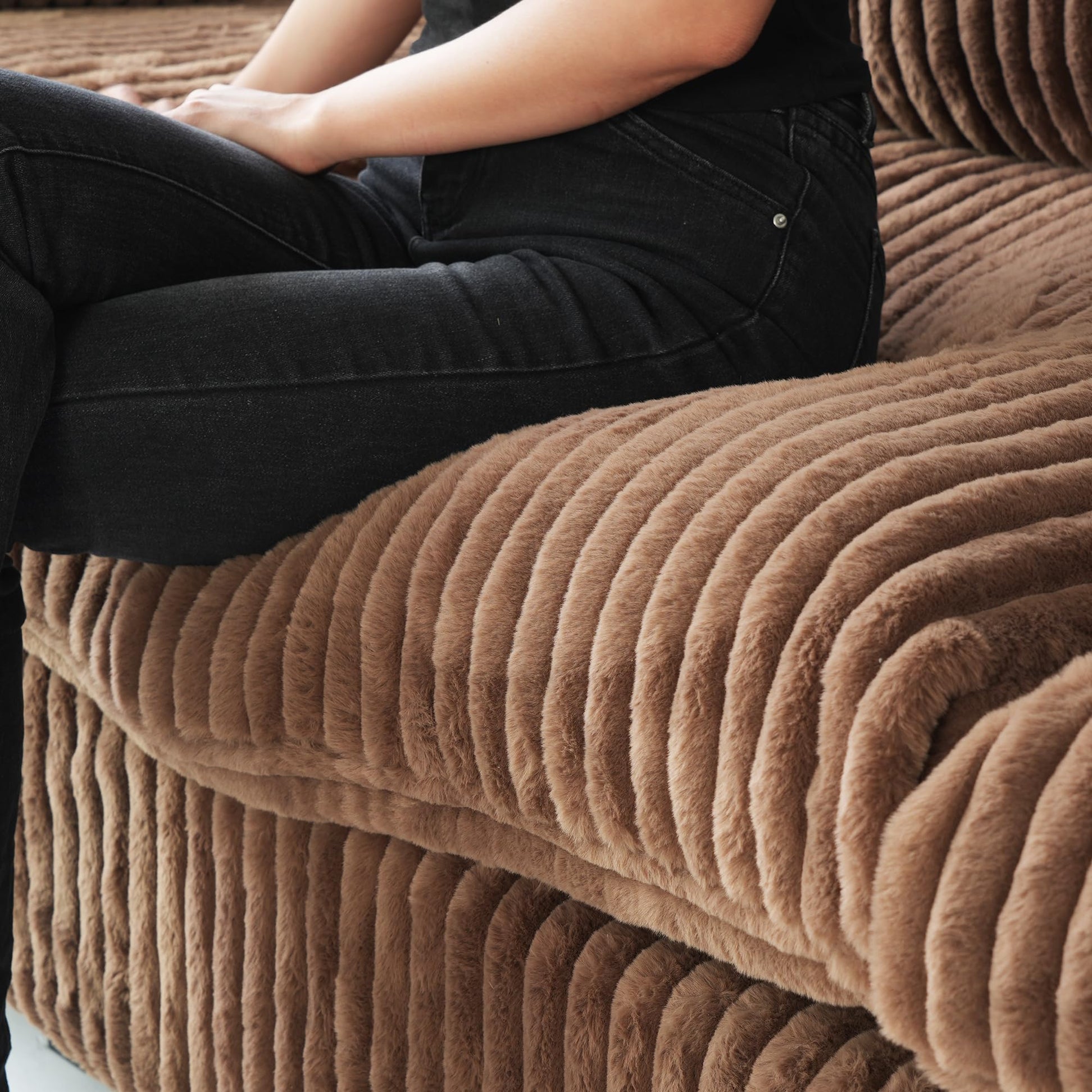 Cloud Couch Modular Sectional Sofa,157" Oversized U Shaped Couch with Ottoman,6 Seater Convertible Sofa,Comfy Plush Couches for Living Room,Covers Washable&amp;Replaceable (White)