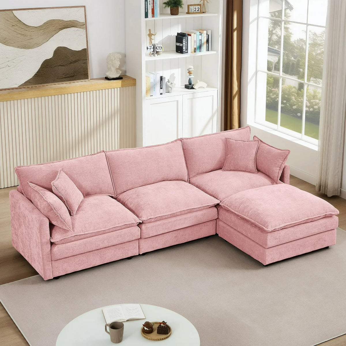 How Much is a Cloud Sofa: Muumblus Chenille Sectional Best for Short-Term Use