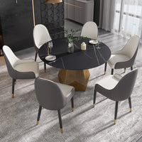 Marbella Sintered Stone Dining Table | 53" Matte Black Round With Metal Base